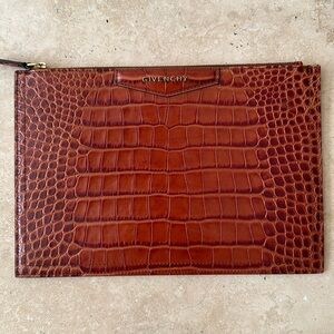 Embossed crocodile print leather Givenchy zip
Pouch